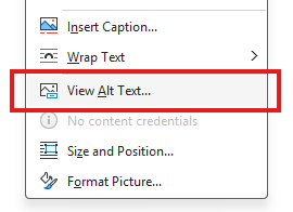 View Alt Text Context Menu